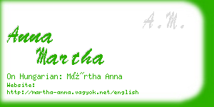 anna martha business card